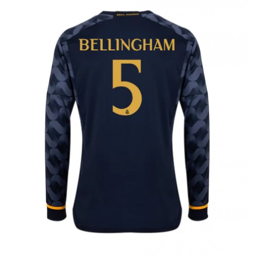Pánský Fotbalový dres Real Madrid Jude Bellingham #5 2023-24 Venkovní Dlouhý Rukáv